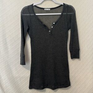 AUDE. Sheer Loose Knit Henley XS Super Sexy